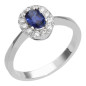 ANILLO COMPROMISO CON DIAMANTES Y ZAFIRO AZUL