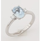ANILLO COMPROMISO CON DIAMANTES Y AGUA MARINA