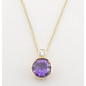 COLLAR AMATISTA Y DIAMANTE