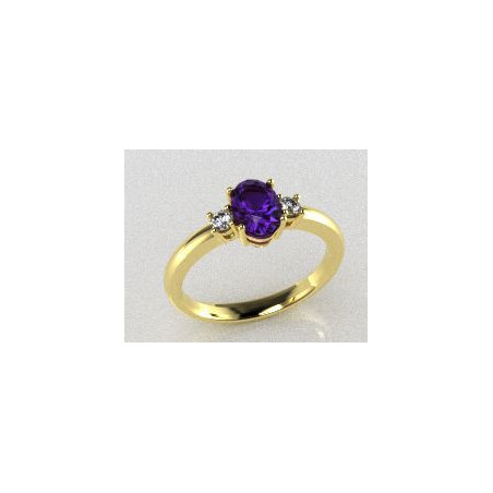 ANILLO COMPROMISO CON DIAMANTES Y AMATISTA