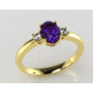 ANILLO COMPROMISO CON DIAMANTES Y AMATISTA