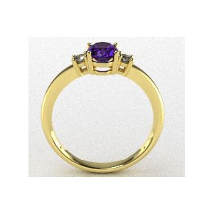 ANILLO COMPROMISO CON DIAMANTES Y AMATISTA
