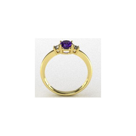 ANILLO COMPROMISO CON DIAMANTES Y AMATISTA