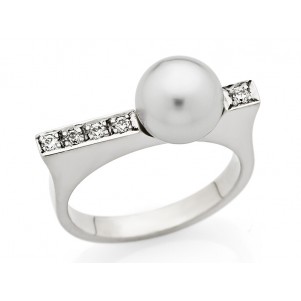 ANILLO MUJER DIAMANTES Y PERLA