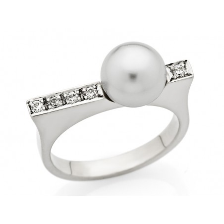 ANILLO MUJER DIAMANTES Y PERLA