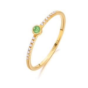 ANILLO COMPROMISO CON DIAMANTES Y ESMERALDA