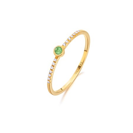 ANILLO COMPROMISO CON DIAMANTES Y ESMERALDA