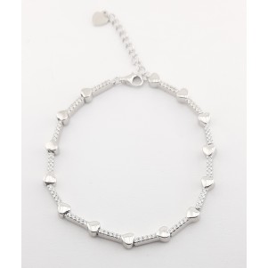 PULSERA CORAZONES PLATA