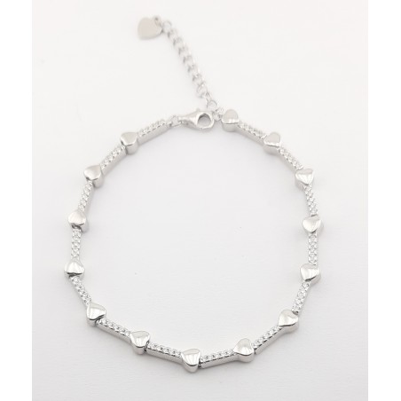 PULSERA CORAZONES PLATA