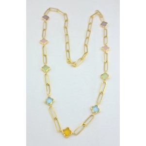 COLLAR MUJER CON PIEDRAS DE COLORES