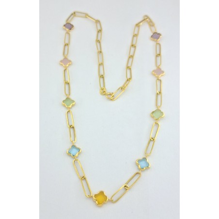 COLLAR MUJER CON PIEDRAS DE COLORES