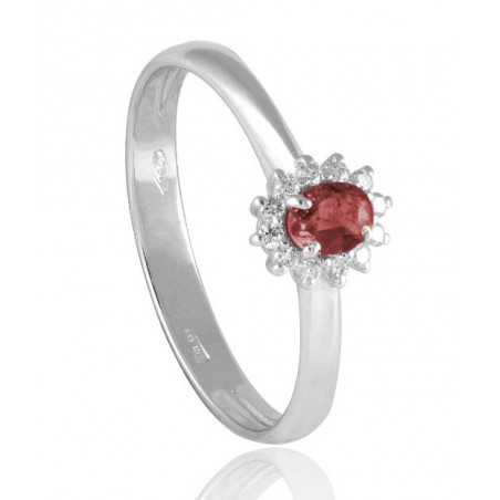 ANILLO COMPROMISO CON DIAMANTES Y RUBI