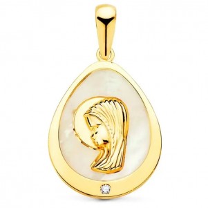 MEDALLA VIRGEN NIÑA NACAR CIRCONITA