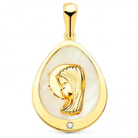 MEDALLA VIRGEN NIÑA NACAR CIRCONITA