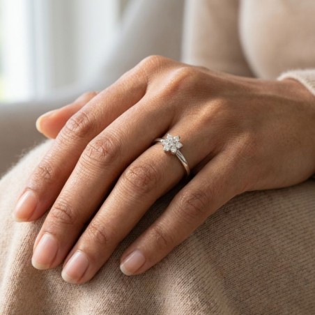 ANILLO ORO BLANCO Y DIAMANTES