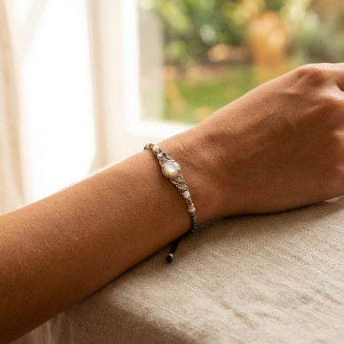 PULSERA PLATA NACAR NAVET CHAMPAGNE