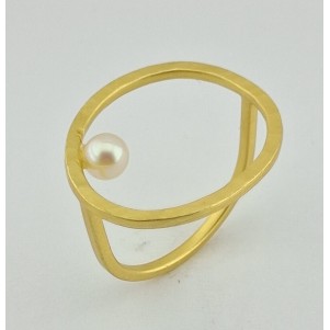 ANILLO DOA MUJER EN PLATA CHAPADA Y PERLA