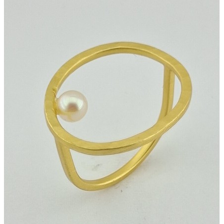 ANILLO DOA MUJER EN PLATA CHAPADA Y PERLA