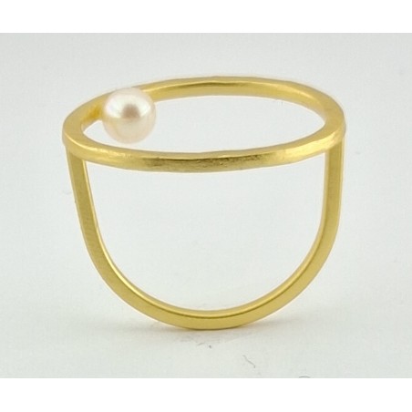 ANILLO DOA MUJER EN PLATA CHAPADA Y PERLA