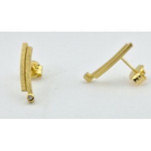 PENDIENTES DOA MUJER DOBLE BARRITA DIAMANTE 