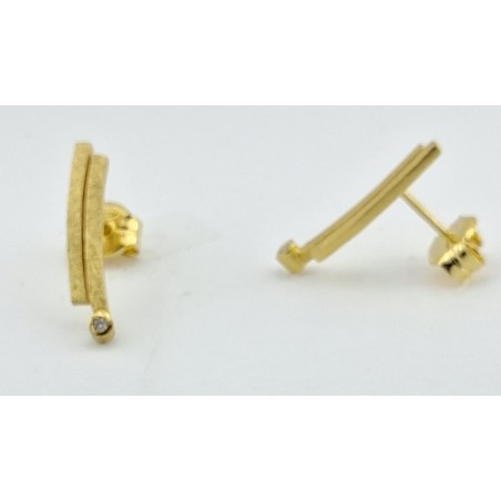 PENDIENTES DOA MUJER DOBLE BARRITA DIAMANTE 