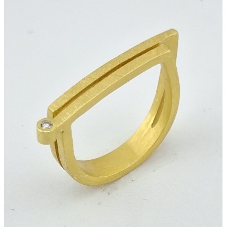 ANILLO DOA MUJER DOBLE BARRA CON DIAMANTE 