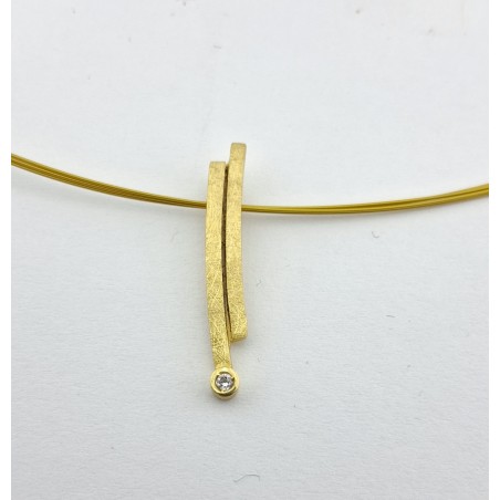 COLLAR DOA MUJER DOBLE BARRA DIAMANTE 