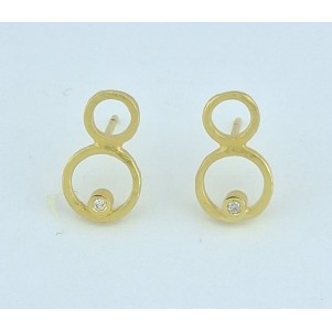 PENDIENTES DOA MUJER DOBLE CIRCULO DIAMANTE