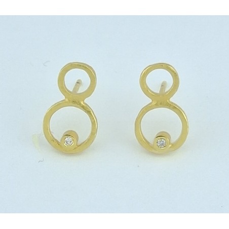 PENDIENTES DOA MUJER DOBLE CIRCULO DIAMANTE