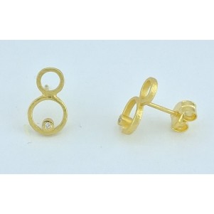 PENDIENTES DOA MUJER DOBLE CIRCULO DIAMANTE