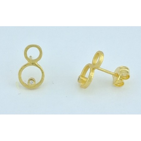 PENDIENTES DOA MUJER DOBLE CIRCULO DIAMANTE