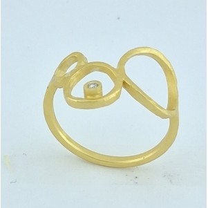 ANILLO DOA MUJER DOBLE CIRCULO DIAMANTE