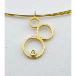 COLLAR DOA MUJER PLATA CIRCULOS DIAMANTE 