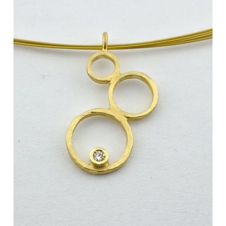 COLLAR DOA MUJER PLATA CIRCULOS DIAMANTE 