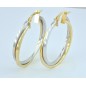 PENDIENTES AROS EN ORO BICOLOR 18KILATES