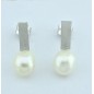 PENDIENTES MUJER ORO BLANCO CON PERLA AGUA DULCE