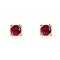 PENDIENTES BEBÉ CON RUBI  4 GARRAS ORO AMARILLO 