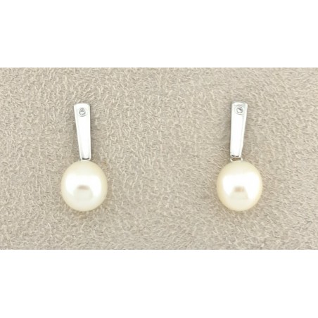 PENDIENTES MUJER COLGANTES CON PERLA CULTIVADA 