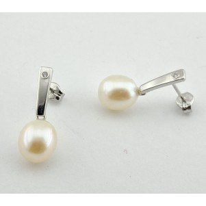 PENDIENTES MUJER COLGANTES CON PERLA CULTIVADA 