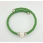 PULSERA MUJER PIEL Y PERLA AGUA DULCE BARROCA