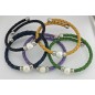 PULSERA MUJER PIEL Y PERLA AGUA DULCE BARROCA
