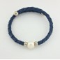 PULSERA MUJER PIEL Y PERLA AGUA DULCE BARROCA