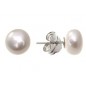 PENDIENTES MUJER CON PERLA BOTON DE AGUA DULCE