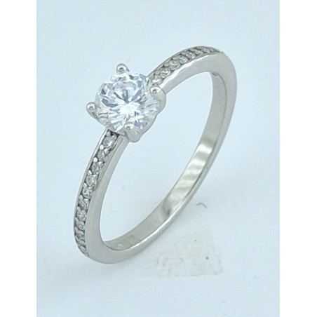 ANILLO MUJER PLATA CON CIRCONITAS BLANCAS