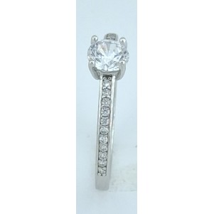 ANILLO MUJER PLATA CON CIRCONITAS BLANCAS