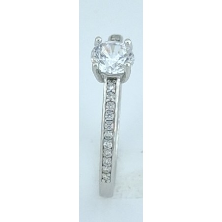 ANILLO MUJER PLATA CON CIRCONITAS BLANCAS