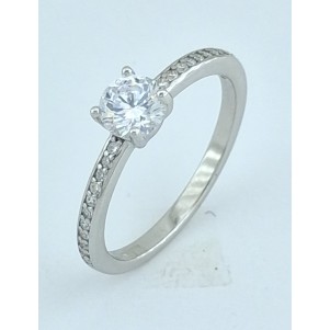 ANILLO MUJER PLATA CON CIRCONITAS BLANCAS