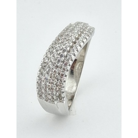 ANILLO MUJER PLATA CON CUATRO TIRAS CIRCONITAS 