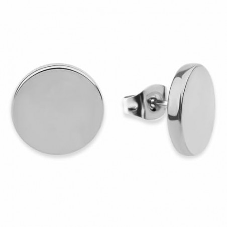 PENDIENTES MUJER DISCO LISO BRILLO CIERRE PRESION