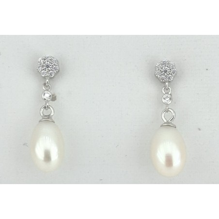 PENDIENTES MUJER COLGANTE CON PERLA FORMA PERA